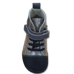 Botas respetuosas Piruflex Gliter CENIZA Gris PF186-4 Brilli puntera negra