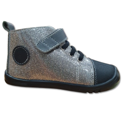 Botas respetuosas Piruflex Gliter CENIZA Gris PF186-4 Brilli puntera negra