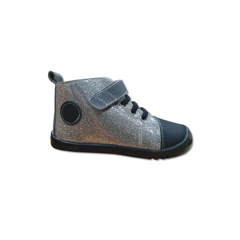 Botas respetuosas Piruflex Gliter CENIZA Gris PF186-4 Brilli puntera negra