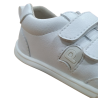 Zapatillas respetuosas Piruflex blanco liso 2 velcros microfibra PF6200-1