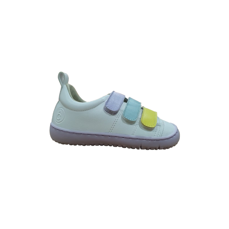 Deportivas respetuosas Coqueflex Blanco, Amarillo, Azul, Lila suela lila 15297 microfibra