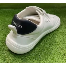 Deportivas respetuosas Piruflex Microfibra blanco y azul marino 3 velcros PF6001-1