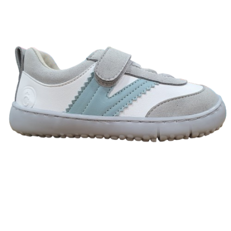 Deportivas respetuosas Coqueflex Blanco, gris y Verde aguamarina suela gris 15503 Suede Micro 15 Vapore