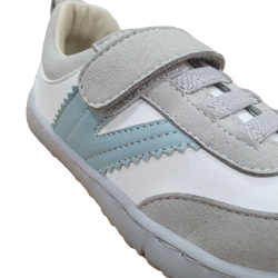 Deportivas respetuosas Coqueflex Blanco, gris y Verde aguamarina suela gris 15503 Suede Micro 15 Vapore