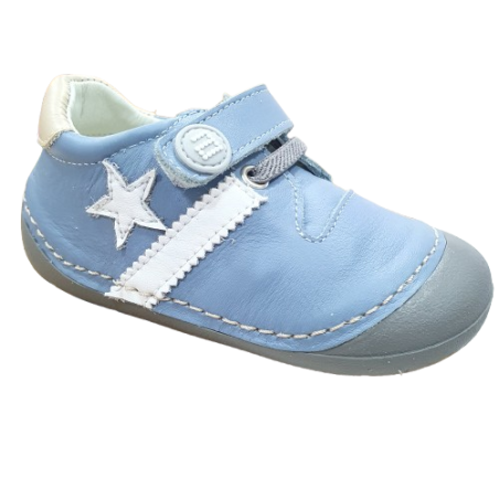 Deportivas respetuosas Andanines Azul 1 velcro estrella 242201-5 Seta Celeste Piel