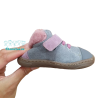 Botines respetuosos Andanines Gris y Rosa 1 velcro Piel 242901-10 Pelo