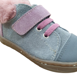 Botines respetuosos Andanines Gris y Rosa 1 velcro Piel 242901-10 Pelo