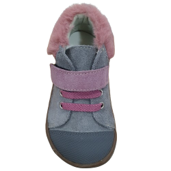 Botines respetuosos Andanines Gris y Rosa 1 velcro Piel 242901-10 Pelo