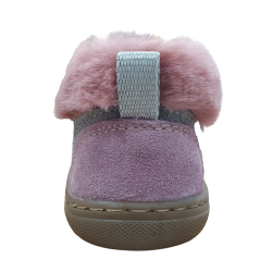 Botines respetuosos Andanines Gris y Rosa 1 velcro Piel 242901-10 Pelo