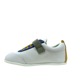 Zapatos respetuosos Andanines Blanco con azul, verde y naranja 1 velcro piel 242215-3