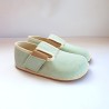 Zapatillas de casa barefoot de algodón reciclado menta 1 velcro Pegres - BF01U Mint