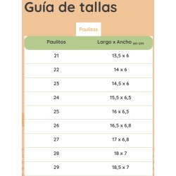 Guía de tallas Baby Lobitos