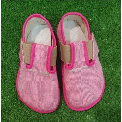 Zapatillas de casa barefoot de algodón rosa 1 velcro Pegres - BF01 Pink