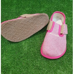 Zapatillas de casa barefoot de algodón rosa 1 velcro Pegres - BF01 Pink