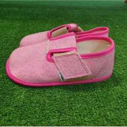 Zapatillas de casa barefoot de algodón rosa 1 velcro Pegres - BF01 Pink