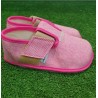 Zapatillas de casa barefoot de algodón rosa 1 velcro Pegres - BF01 Pink