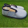 Zapatillas de casa barefoot de algodón azul 1 velcro Pegres - BF01 blue