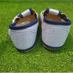 Zapatillas de casa barefoot de algodón azul 1 velcro Pegres - BF01 blue