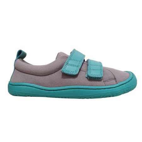 Zapatillas respetuosas veganas gris y turquesa Poppis Nono Iguana microfibra