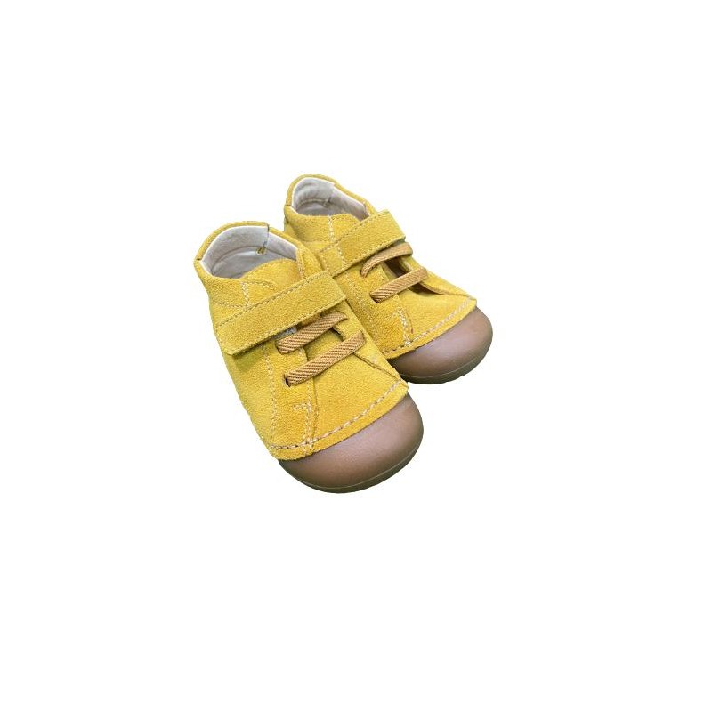 Zapatillas respetuosas Andanines Piel Dijon Mostaza 1 velcro