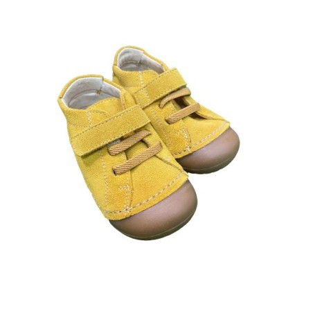 Zapatillas respetuosas Andanines Piel Dijon Mostaza 1 velcro