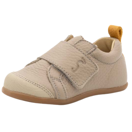 Zapatillas respetuosas piel 1 velcro Beige Nens 0153 H