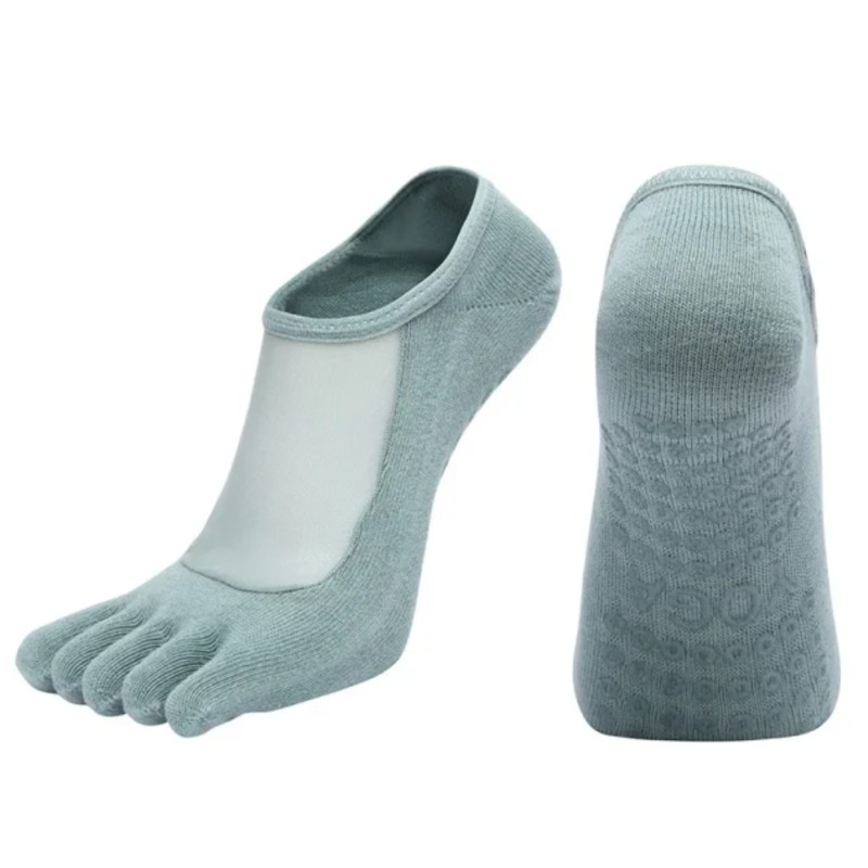 Calcetines de dedos verde para yoga y pilates talla 35-42