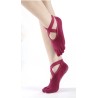 Calcetines de dedos granate para yoga y pilates talla 35-43