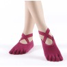 Calcetines de dedos granate para yoga y pilates talla 35-43