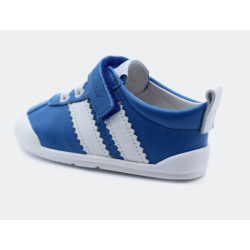 Calzado respetuoso Blanditos Iris Azul y blanco 1 velcro piel