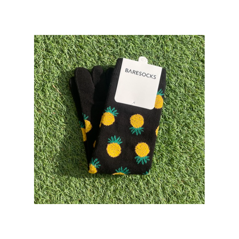 Calcetines de dedos negro con piña Baresocks