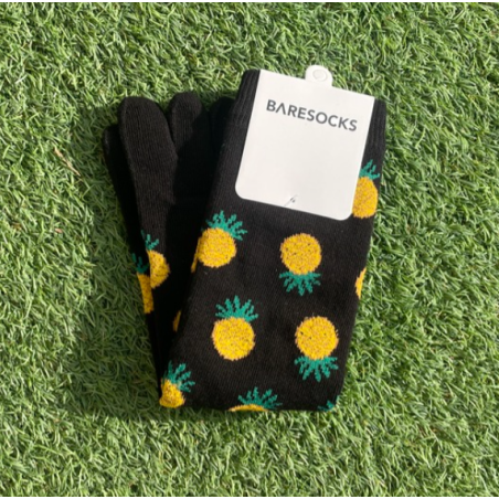 Calcetines de dedos negro con piña Baresocks