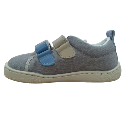 Calzado respetuoso Zapy gris, azul y beige 2 velcros AG210372 BARENTS PIEDRA