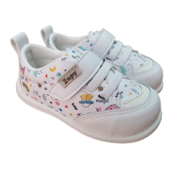 Deportivas respetuosas Zapy Blanco Arcoiris Dinosaurios 1 velcro AG201401 BLANCO