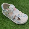 Sandalias respetuosas Piruflex Blanco, azul, rosa, espiral microfibra PF325-2