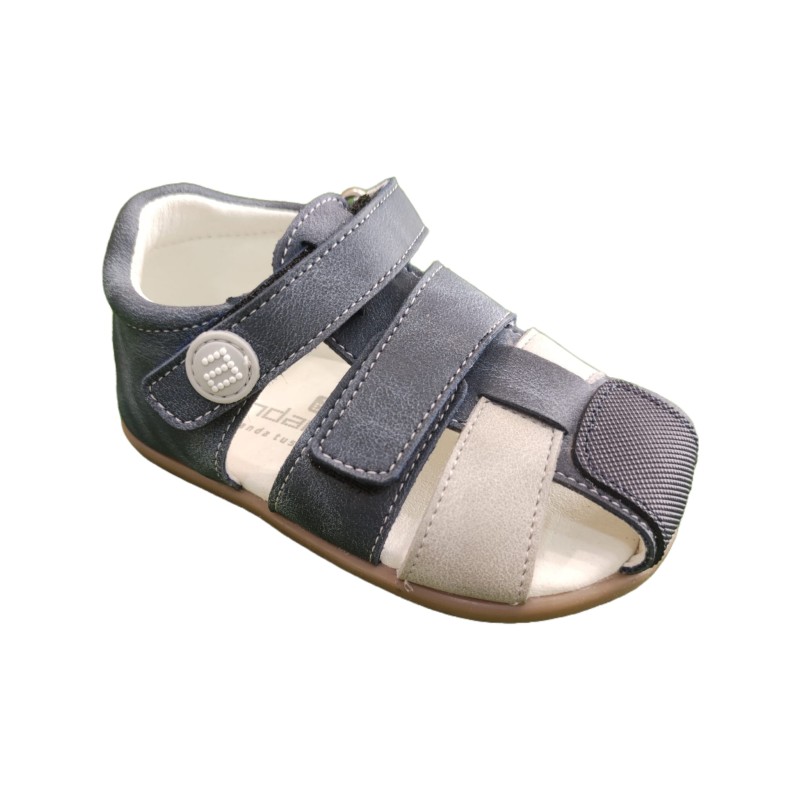 Sandalias respetuosas Andanines azul 241247-3 Pontiac Navy Con Gris