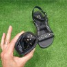 Sandalias respetuosas Blandy's Essence Rocker Negro suela minimalista 3mm Tachuelas Bombato Black