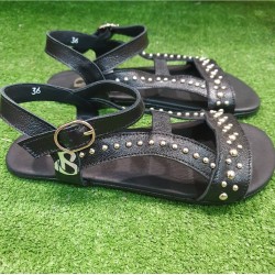 Sandalias respetuosas Blandy's Essence Rocker Negro suela minimalista 3mm Tachuelas Bombato Black