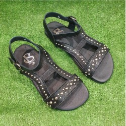 Sandalias respetuosas Blandy's Essence Rocker Negro suela minimalista 3mm Tachuelas Bombato Black