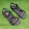 Sandalias respetuosas Blandy's Essence Rocker Negro suela minimalista 3mm Tachuelas Bombato Black