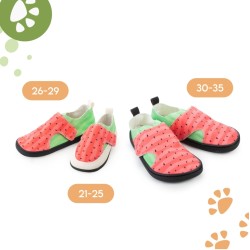 Zapatillas respetuosas Baby Lobitos Sandía Verde rojo negro hidrófugas