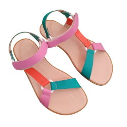 Sandalias respetuosas Coqueflex Microfibra Rosa, verde y naranja, 15113 Chicle