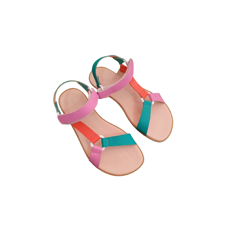 Sandalias respetuosas Coqueflex Microfibra Rosa, verde y naranja, 15113 Chicle