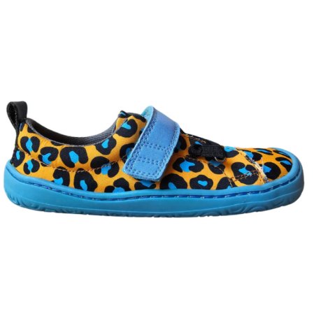 Calzado respetuoso Poppis Leopardo animal Print azul, amarillo y negro