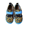 Calzado respetuoso Poppis Leopardo animal Print azul, amarillo y negro