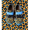 Calzado respetuoso Poppis Leopardo animal Print azul, amarillo y negro